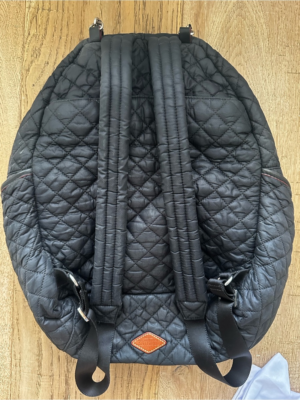 MZ Wallace Black Crosby Quilted Backpack with Silver Hardware - Picture 7 of 9